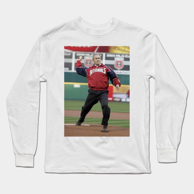 Bush As A Pitcher Long Sleeve T-Shirt by Soriagk